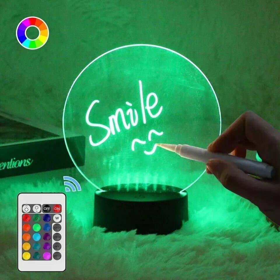Идея для подарка: Ночник с маркером и пультом Creative RGB 3D, декоративный светильник детский (с USB кабелем)