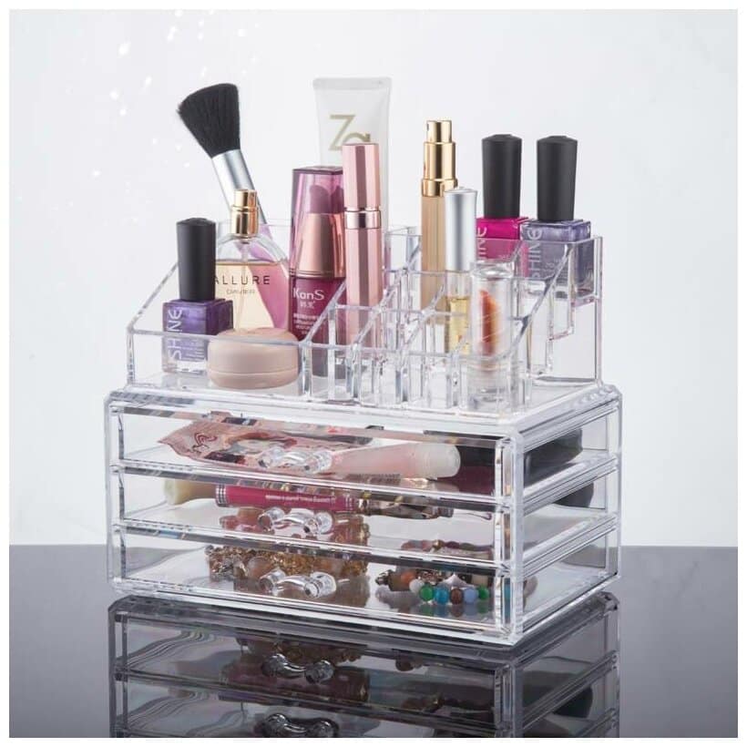 Идея для подарка: Органайзер для косметики Cosmetic Storage Box прозрачный