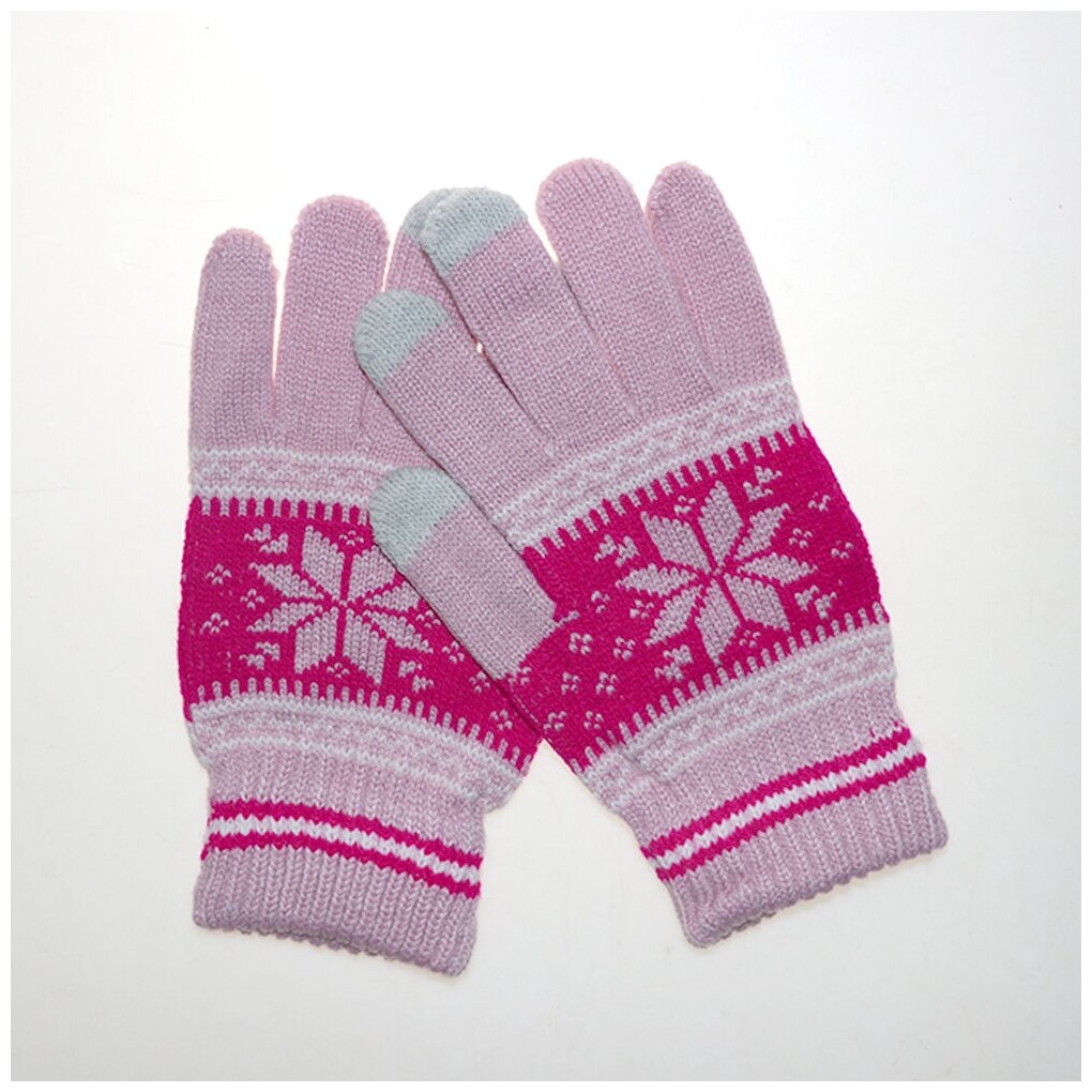 Идея для подарка: Перчатки осенние, весенние, зимние, с сенсорным напылением, Touch, Loving hand, звезда, розовые