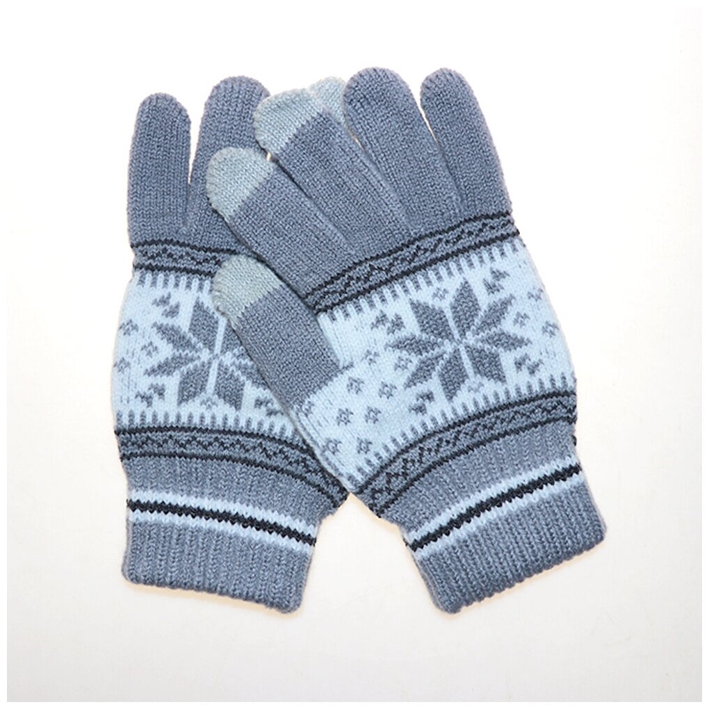 Идея для подарка: Перчатки осенние, весенние, зимние, с сенсорным напылением, Touch, Loving hand, звезда, серые