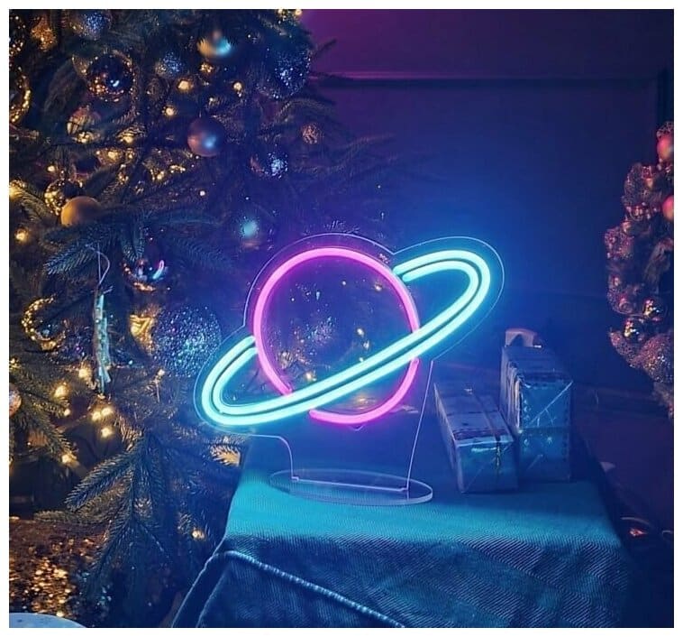Идея для подарка: PJ NEON, Ночник интерьерный неоновый светодиодный светильник, Бабочка, розовый, гибкий неон, на подарок, 220В, размер 16,5х21 см
