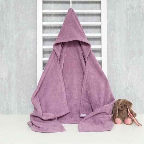 Идея для подарка: Полотенце-уголок с капюшоном махровое детское с вышивкой "Мишка" 100*110