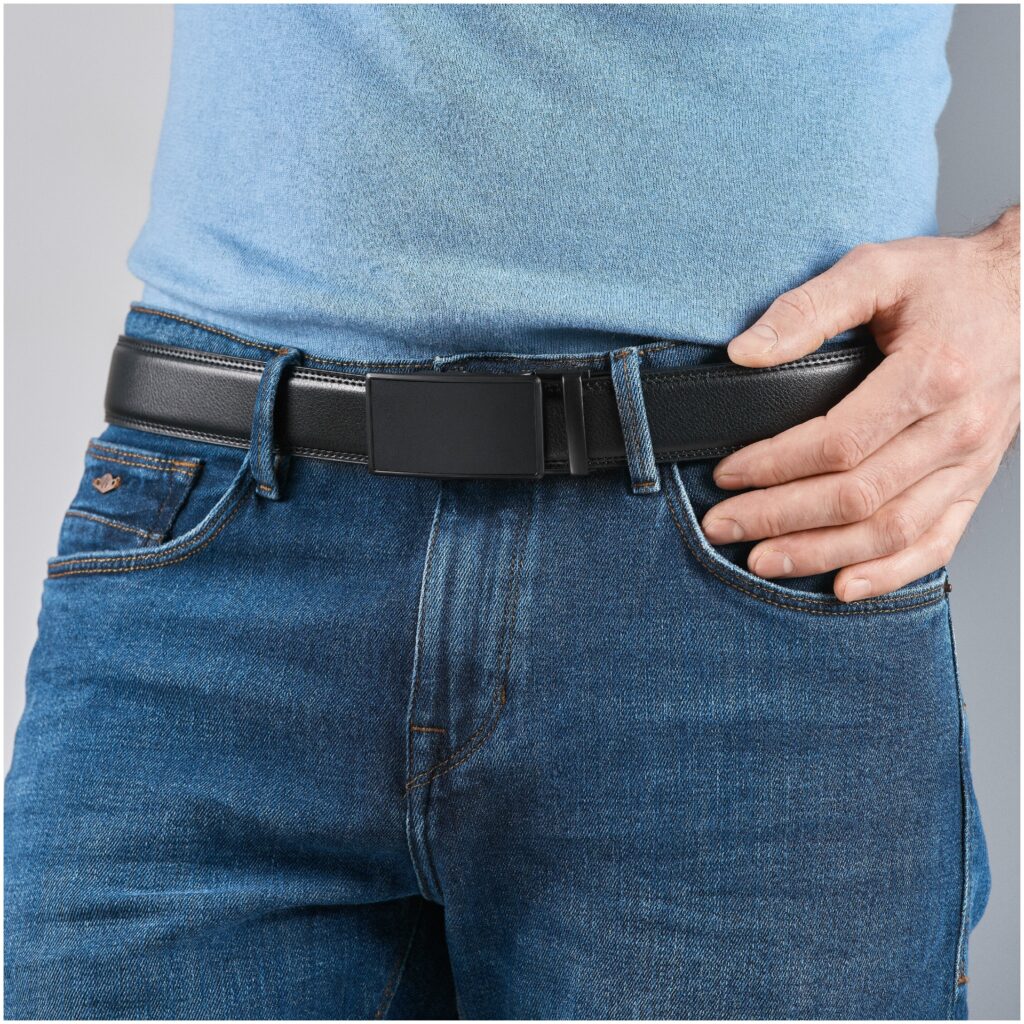 Идея для подарка: Ремень мужской кожаный для джинсов, брюк из натуральной кожи