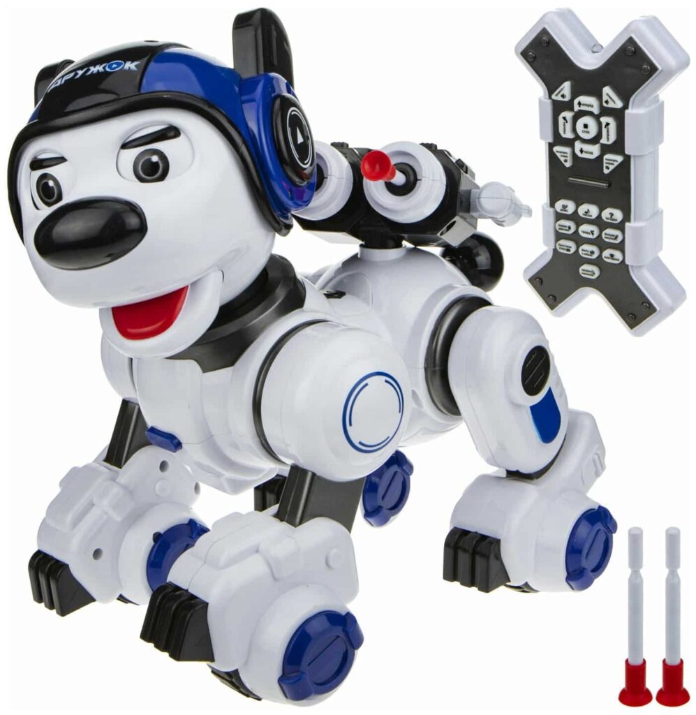 Идея для подарка: Робот 1 TOY щенок-робот Дружок, Т16453, белый/синий