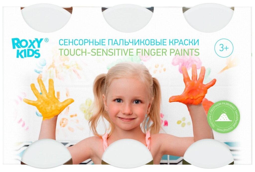 Идея для подарка: ROXY-KIDS Набор сенсорных пальчиковых красок, RPF-002, 60 мл, 6 цв.