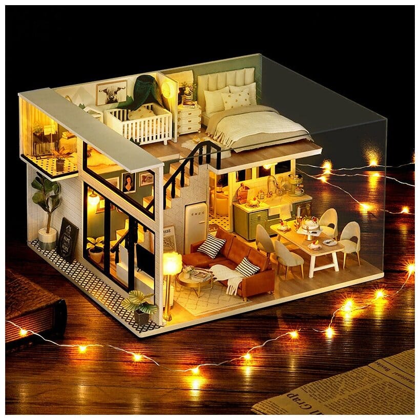 Идея для подарка: Румбокс / Интерьерный конструктор / Интерьерная миниатюра / Уютная квартирка в Париже (с защитным куполом)