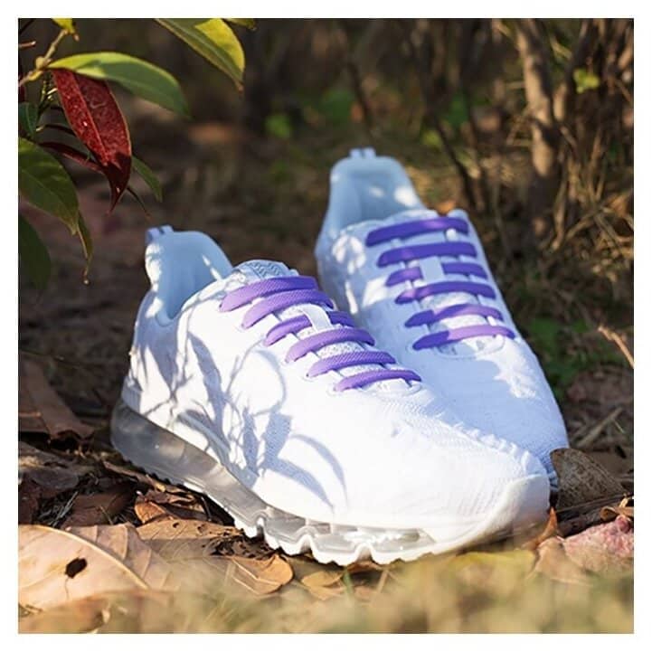 Идея для подарка: Силиконовые шнурки для спортивной обуви, шнурки лентяйки без завязок для кроссовок и кед (фиолетовые), Lumo LM-SLS-04
