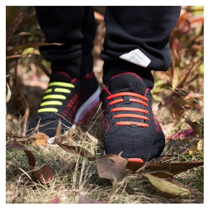Идея для подарка: Силиконовые шнурки для спортивной обуви, шнурки лентяйки без завязок для кроссовок и кед (красные), Lumo LM-SLS-03