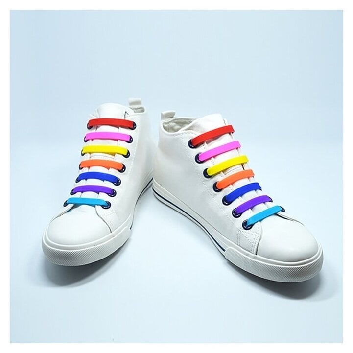 Идея для подарка: Силиконовые шнурки для спортивной обуви, шнурки лентяйки без завязок для кроссовок и кед (красные), Lumo LM-SLS-03