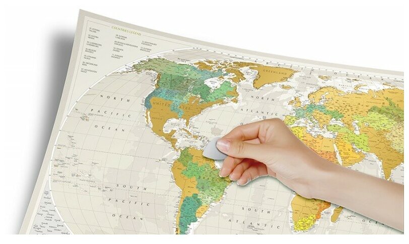 Идея для подарка: Скретч карта мира со стирающимся слоем в тубусе / Карта путешественника