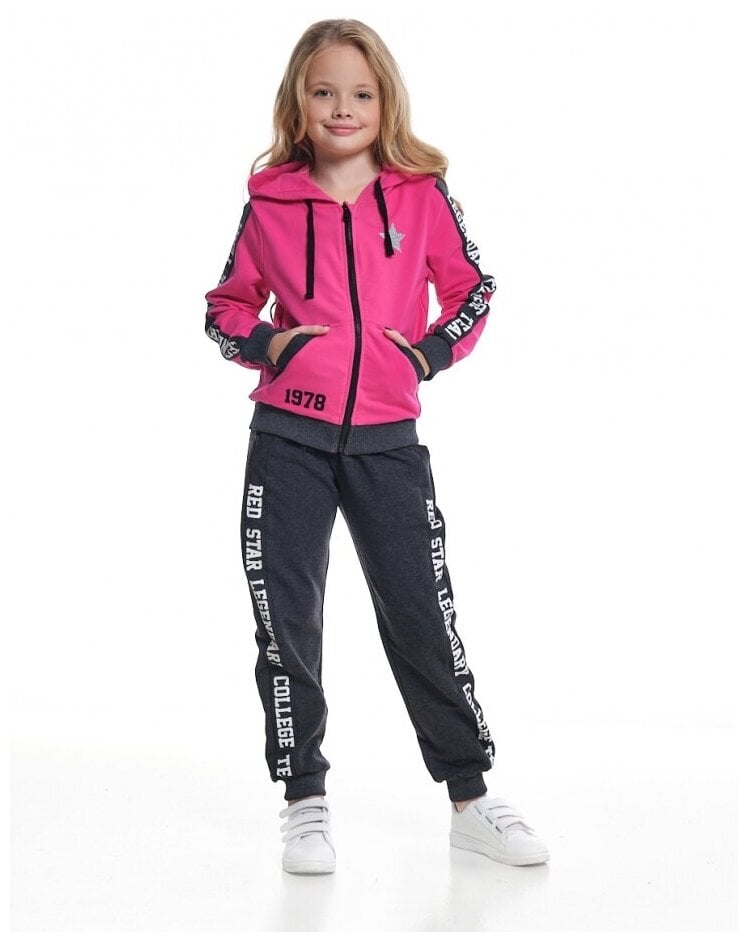 Идея для подарка: Спортивный костюм для девочки Mini Maxi, модель 4891, цвет малиновый/меланж/черный, размер 122