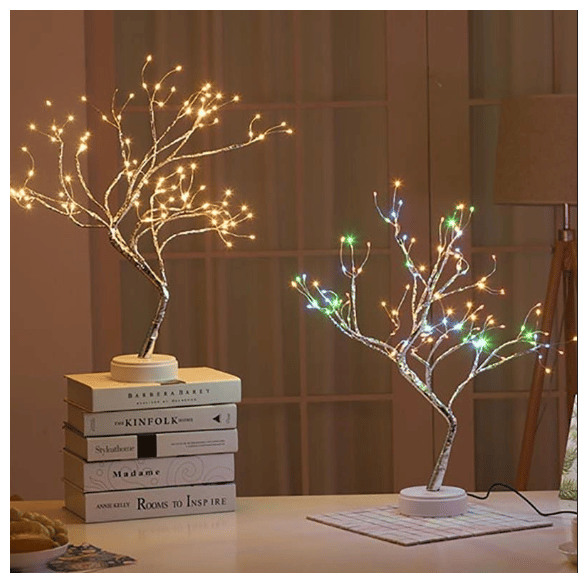Идея для подарка: Светильник настольный светодиодное дерево / ночник дерево/Настольная лампа в виде сказочного дерева/Top/List/ тёплый свет