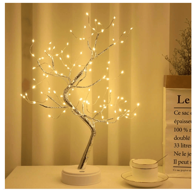 Идея для подарка: Светильник настольный светодиодное дерево / ночник дерево/Настольная лампа в виде сказочного дерева/Top/List/ тёплый свет