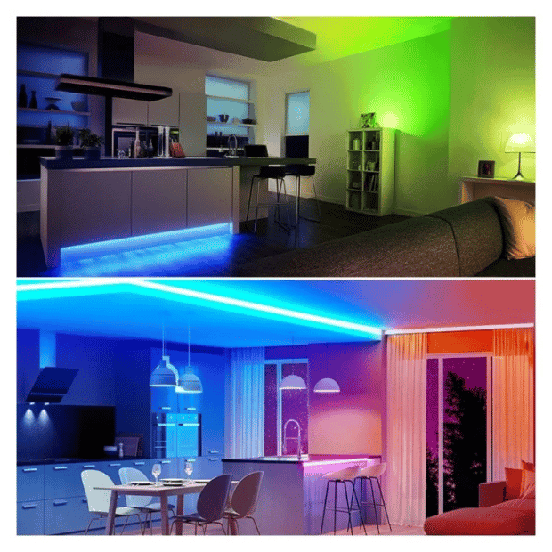 Идея для подарка: Светодиодная лента LED SMD 3528 5M С блоком питания пультом контроллером 16 цветов на выбор разные цвета влагостойкая для гостиной кухни спальни ванной прохожей RGB IP65 12V (цветная)