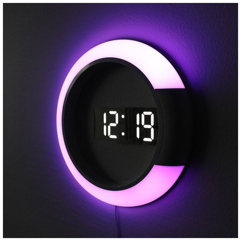 Идея для подарка: Светодиодные часы настенные/ LED часы с подсветкой/ 3D настенные часы/ Ночник