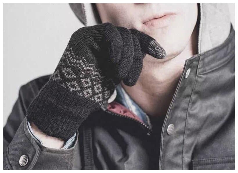 Идея для подарка: Теплые перчатки для сенсорных дисплеев Xiaomi FO Gloves Touch Screen Warm Velvet, цвет: Чёрный