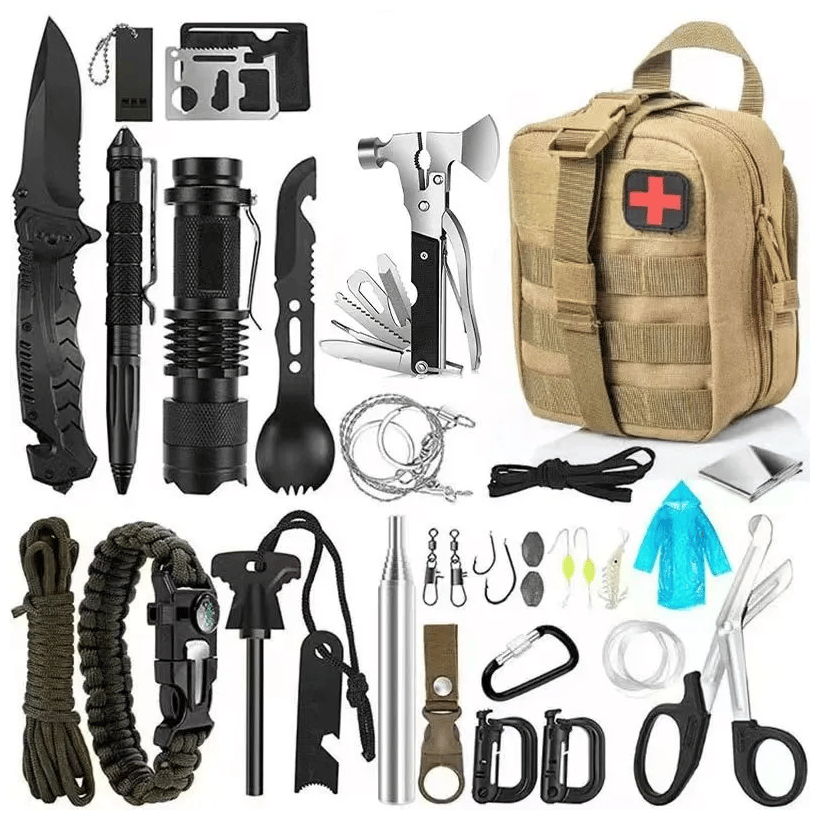 Идея для подарка: Тревожный тактический военный рюкзак для выживания мультитул 31 предмет, набор для туризма и походов