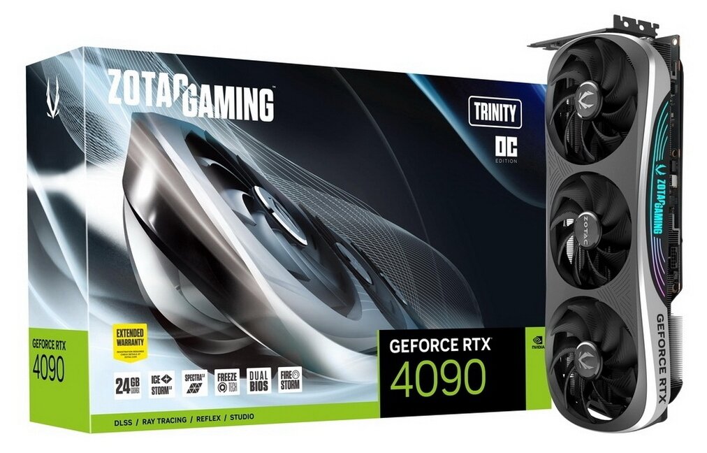 Идея для подарка: Видеокарта ZOTAC GAMING GeForce RTX 4090 Trinity OC 24GB (ZT-D40900J-10P), Retail