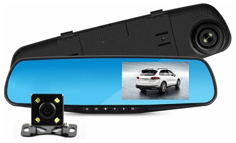 Идея для подарка: Видеорегистратор-зеркало Модель Н109 / Автомобильный с камерой заднего вида DVR Full HD 1080
