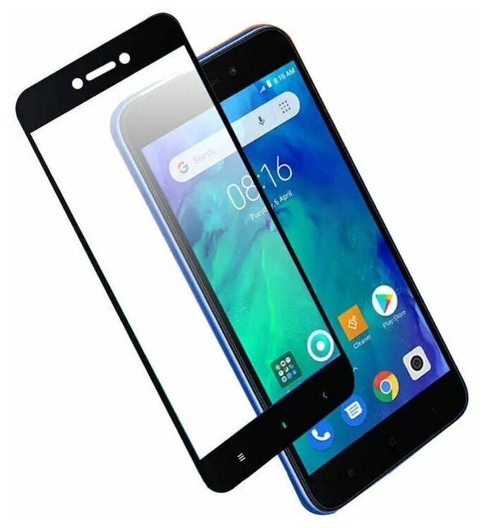 Идея для подарка: Защитное стекло для телефона Xiaomi Redmi 4X / Redmi 5A / Redmi GO черная рамка / противоударное / закаленное / полноэкранное.